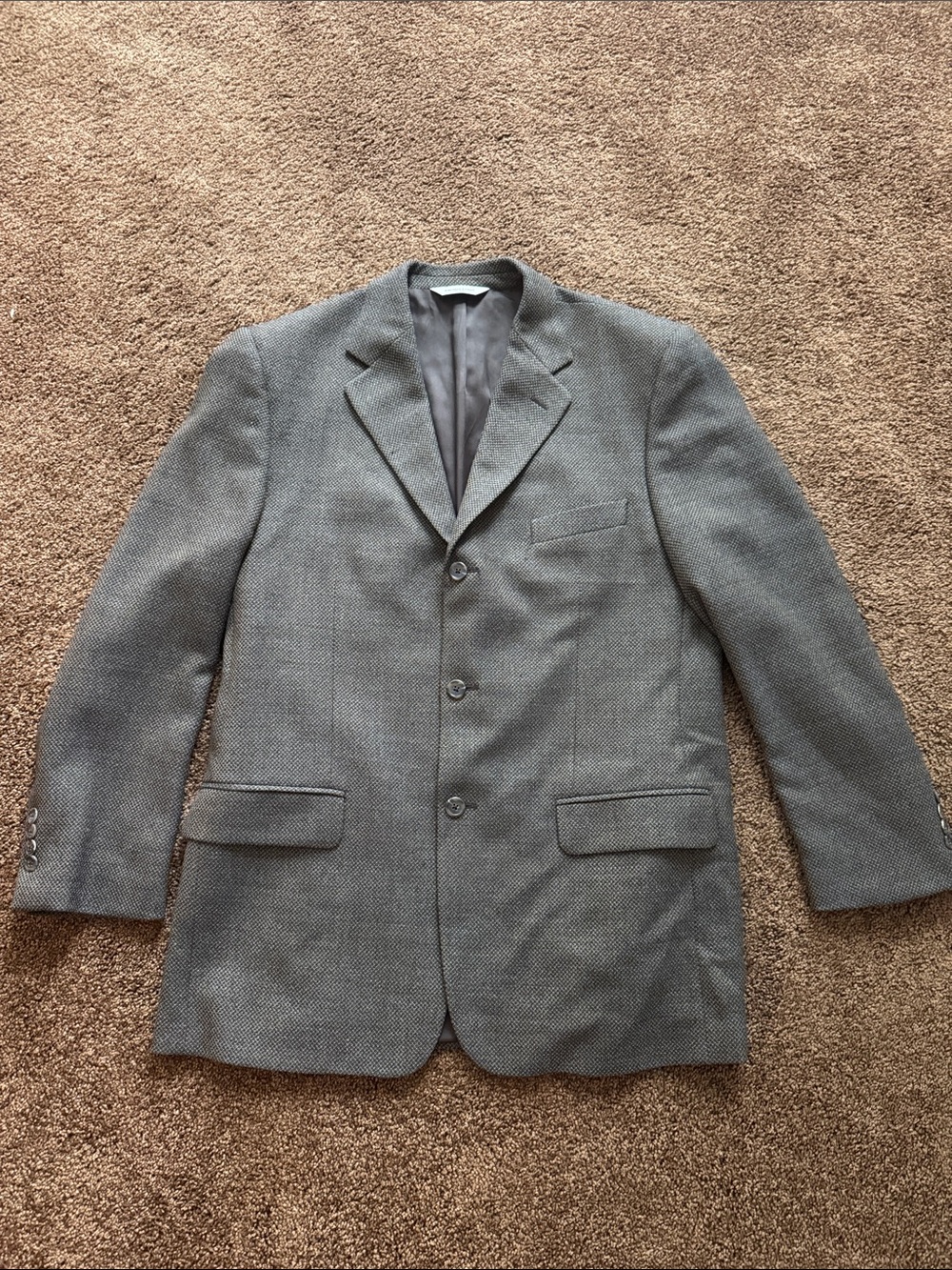 Pronto Uomo Gray Textured Three-Button Sport Coat